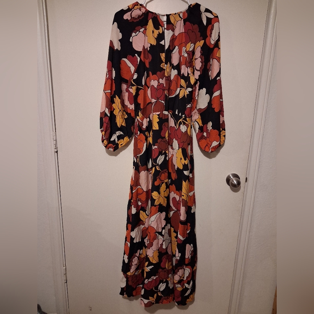 Anthropologie Long Sleeve Floral Maxi Dress in Black, Rust, Mustard, Blush